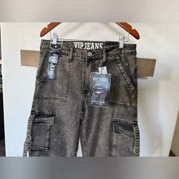 VIP Jeans|Women’s Dark Gray Olive Cargo Pants,deep pockets•••Size 13/31–NWT - Picture 2 of 14